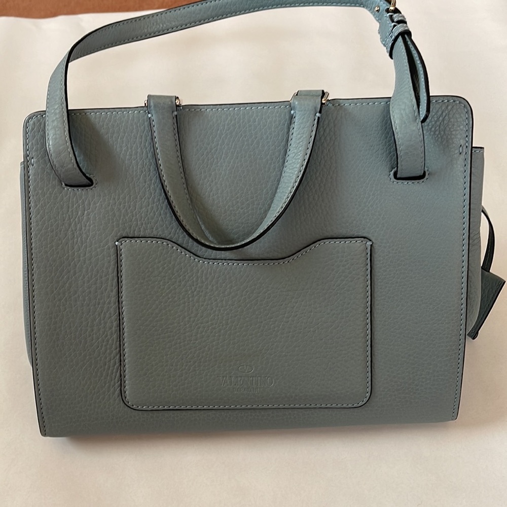Valentino Garavani Teal Blue Satchel Tote - Picture 4 of 13